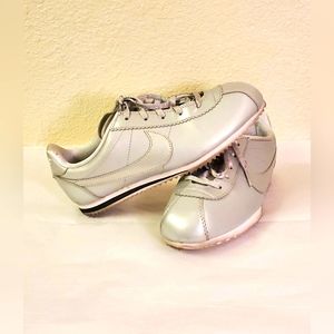 Silver Nike Cortez's Size 3Y